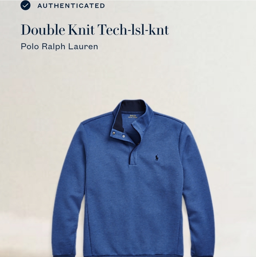 Double-Knit Quarter Snap Pullover blue/blue